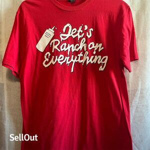 Teton Valley Ranch Unisex Pizza Humor Tee "I Put Ranch On Everything" M